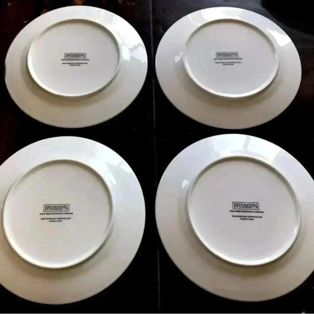 Restoration Hardware 2002 Set of 4 Cheese Salad Luncheon Dessert Plates